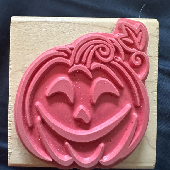 Stampabilities Whimsical Pumpkin Rubber Stamp - Picture 2 of 2